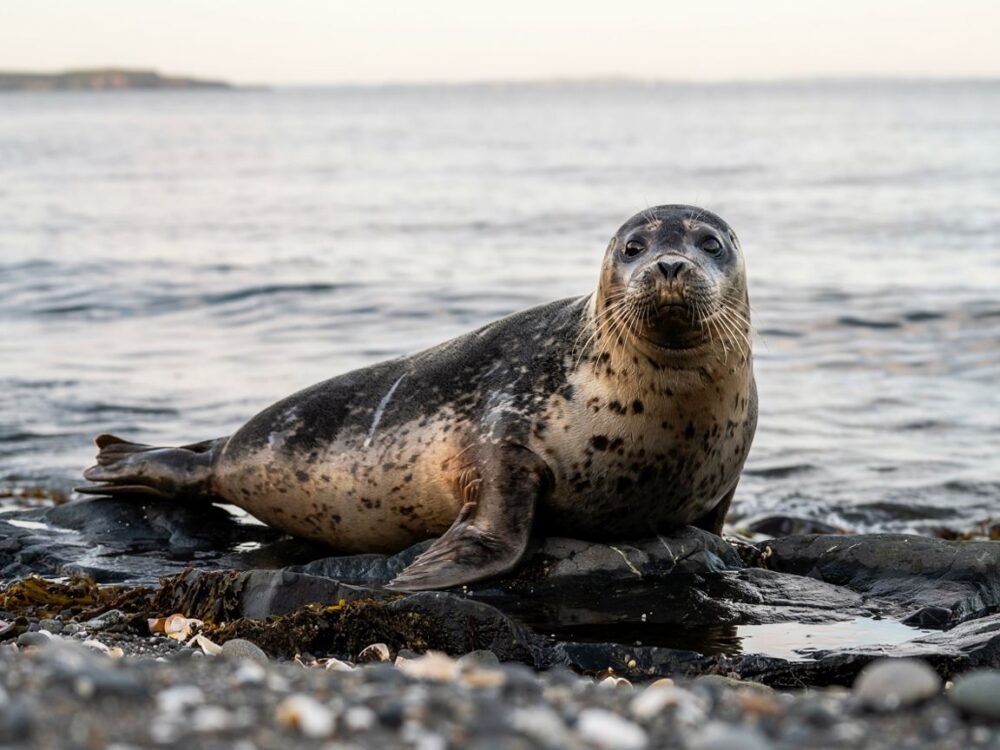 młoda foka na plaży